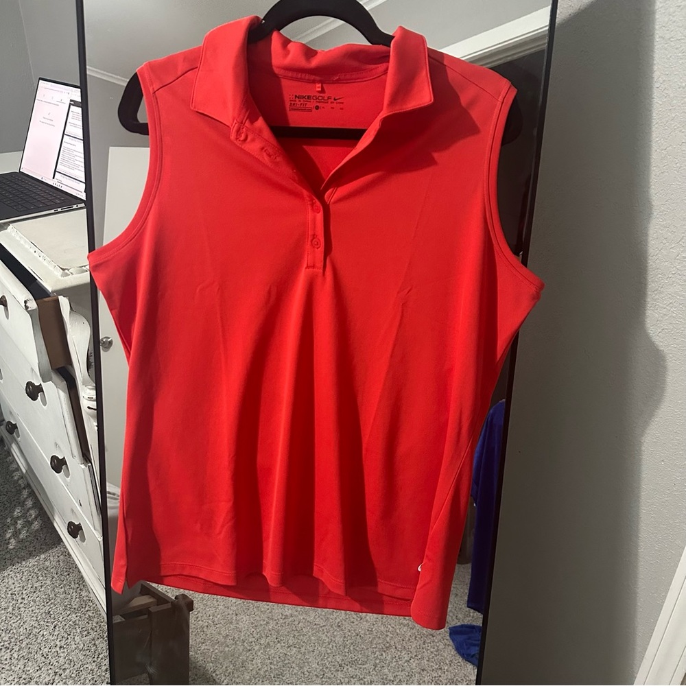 Nike Women's Coral Sleeveless Polo Top